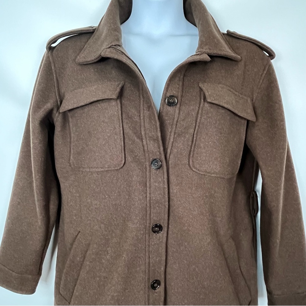 7 For All Mankind Utility Shacket Jacket Womens XL Walnut Brown Pockets Fall